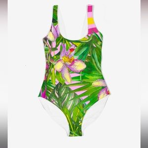 Tropical Onepiece Swimsuit by Dressed in Joy. Size L